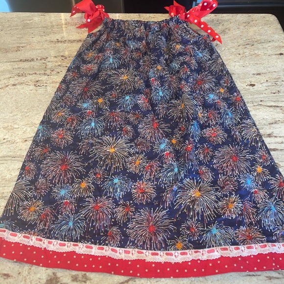 Girls 4th of July firework dress red white and blue kids - Picture 5 of 6